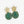 Crown Brass Jade Stone Earrings