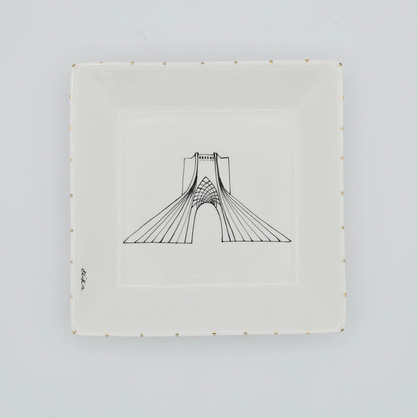 Shahyad Tower Jewelry Dish with Gold Touches