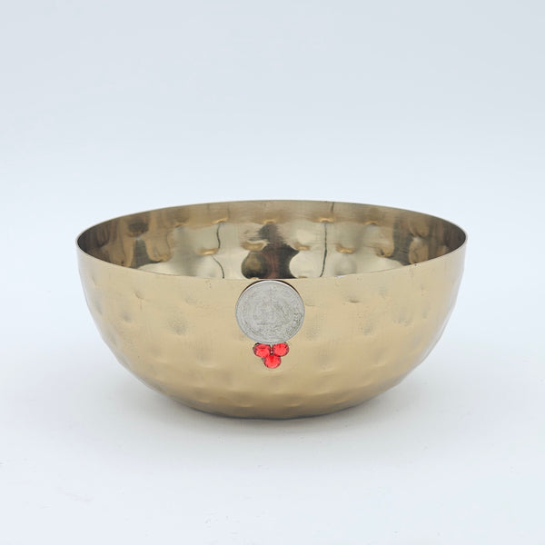 Classic Steel Bowl with Pahlavi Coin Design