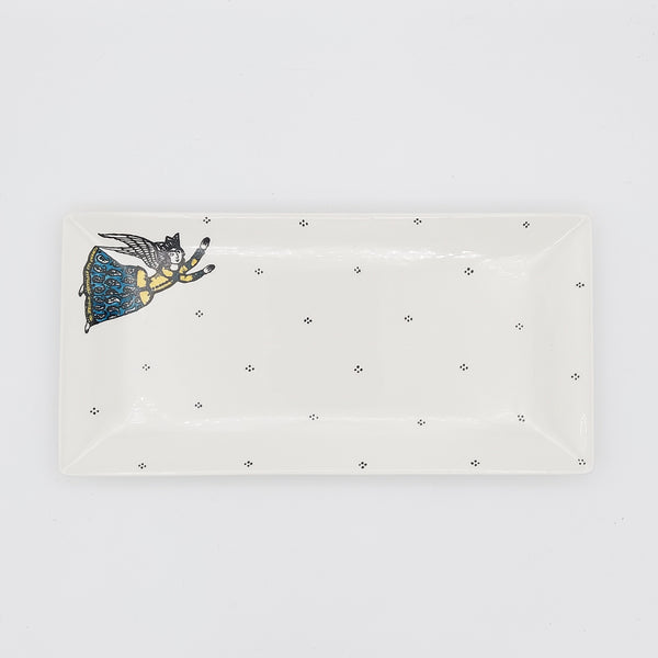 Hand Painted Persian Angel Rectangular Dish