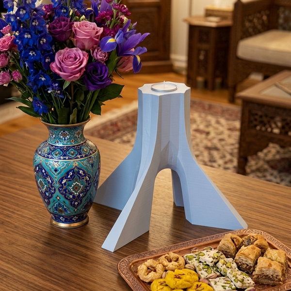 Large 3D Printed Shahyad Tower Candle Holder
