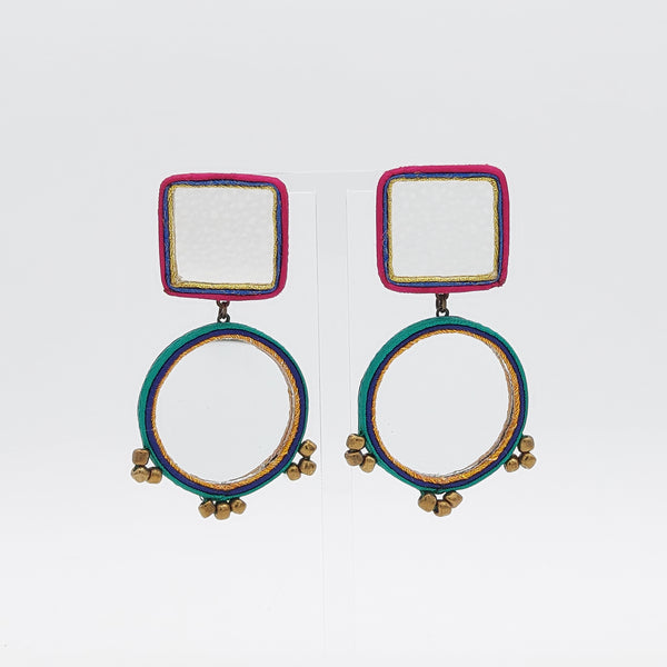 Square & Circle Mirror Earrings