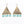 Triangle Brass Earrings with Turquoise Drops