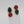 Asymmetrical Red & Green Brass Earrings