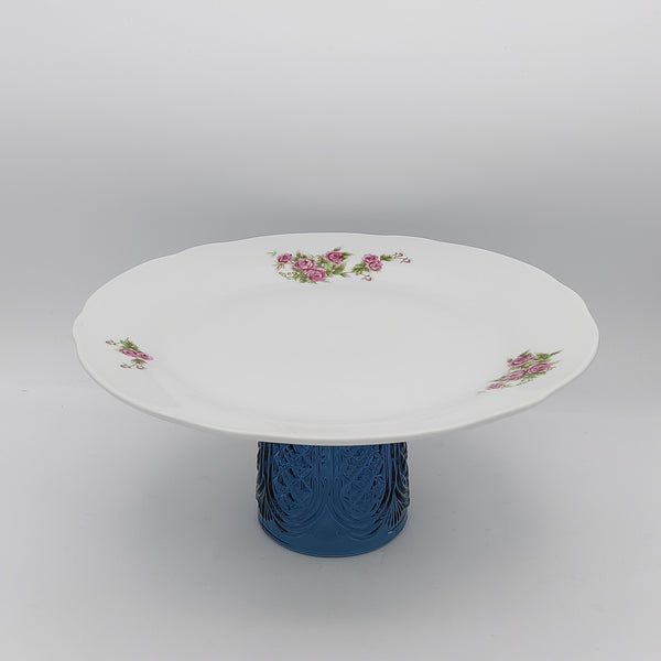 Golesorkhi Wavy Rim Plate with Blue Glass Stand