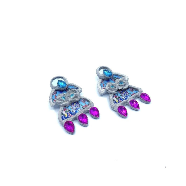Persian Tile Paper Mache Earrings