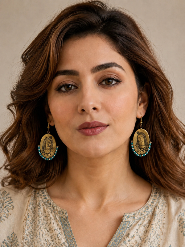 Persian Miniature Brass Earrings