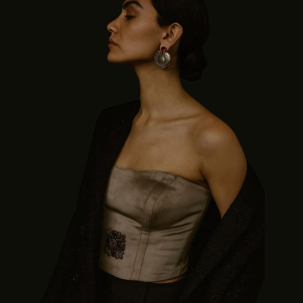 Gray Diba Velvet Corset