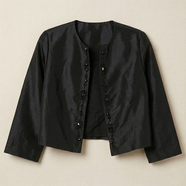 Black Sermeh-Doozi Coat with Onyx