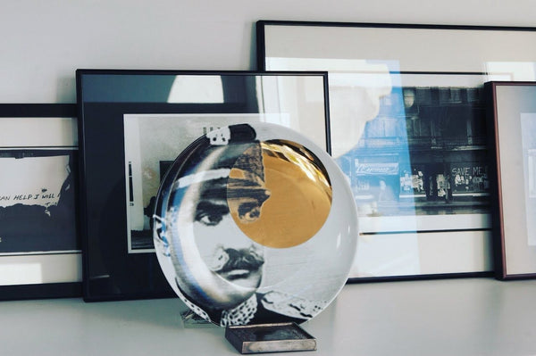 Reza Shah Pahlavi Porcelain Plate with Gold Circle