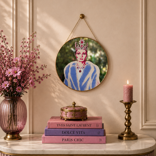 Shahbanoo Farah Diba Round Wall Mirror