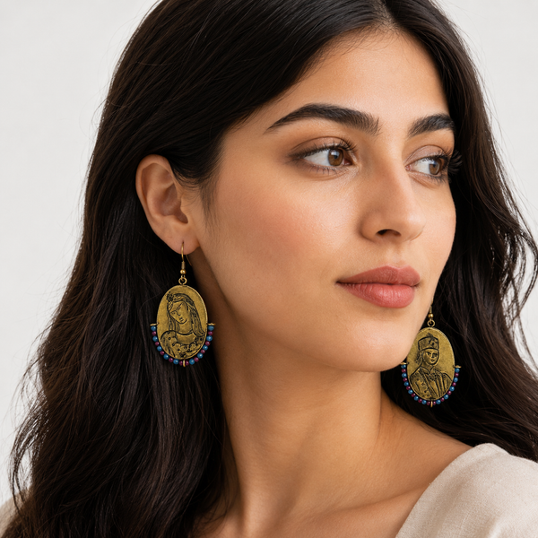 Persian Miniature Brass Earrings