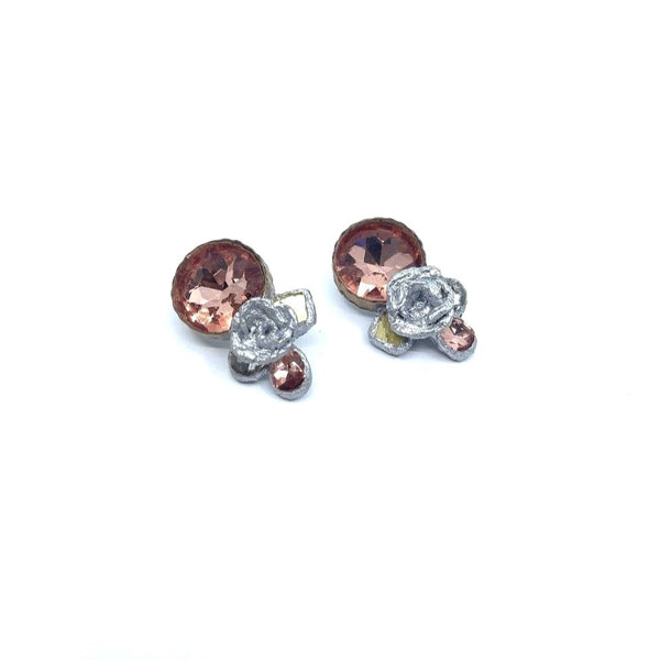 Midnight Rounded Paper Mache Earrings