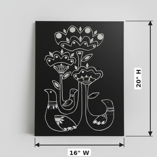 Small Garden Black Lippan Mirror Wall Art — dimensions: 16" W × 20" H × 0.5" D