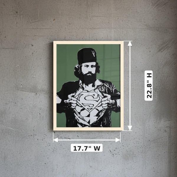 Super Mirza Screen Printing on Canvas Wall Art — dimensions: 17.7" W × 22.8" H