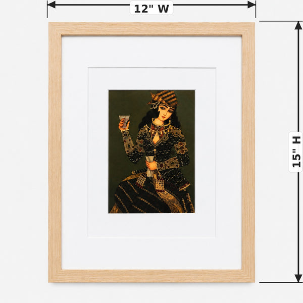 Qajar in Green Wall Art — dimensions: 12" W × 15" H