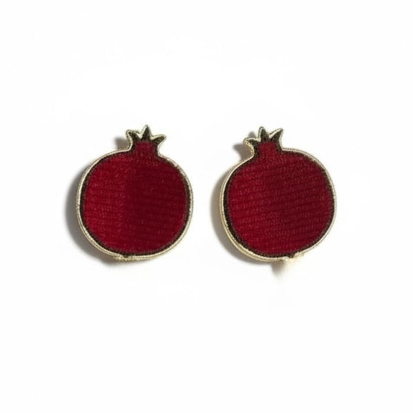 Small Pomegranate Velvet Earrings