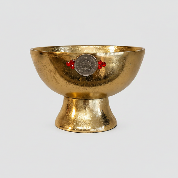 Classic Footed Bowl with Pahlavi Coin
