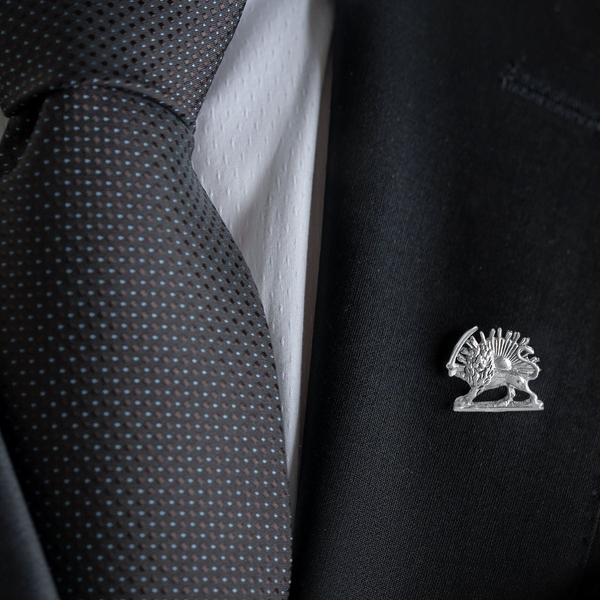 Lion & Sun Small Silver Pin