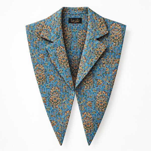 Royal Blue Paisley Collar Vest