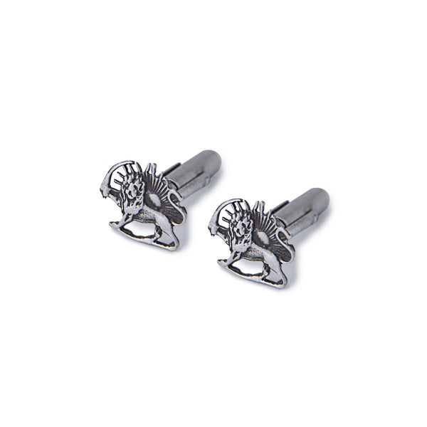 Silver Lion & Sun Small Pin Cufflink