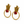 Circle Golden Crown Brass Earrings with Gems