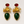 Shirokhorshid Brass Earrings with Red & Green Gems