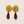 Brass Calligraphy Earrings with Red Stones