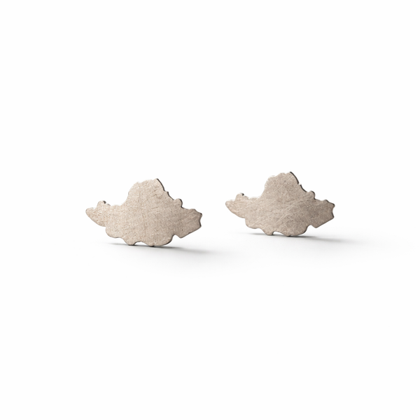 Small Iran Map Minimal Silver Earrings