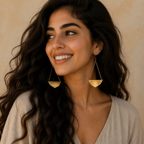 Golden Horizon Brass Earrings