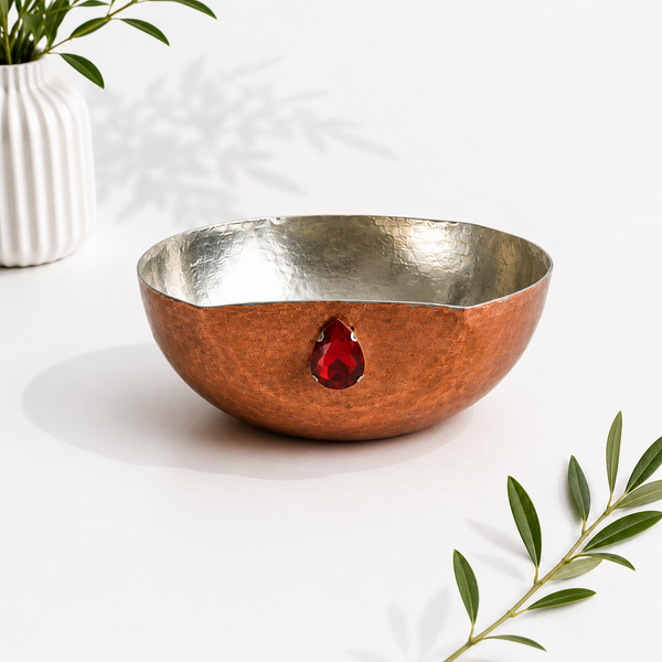 Copper Bowl with Red Crystal