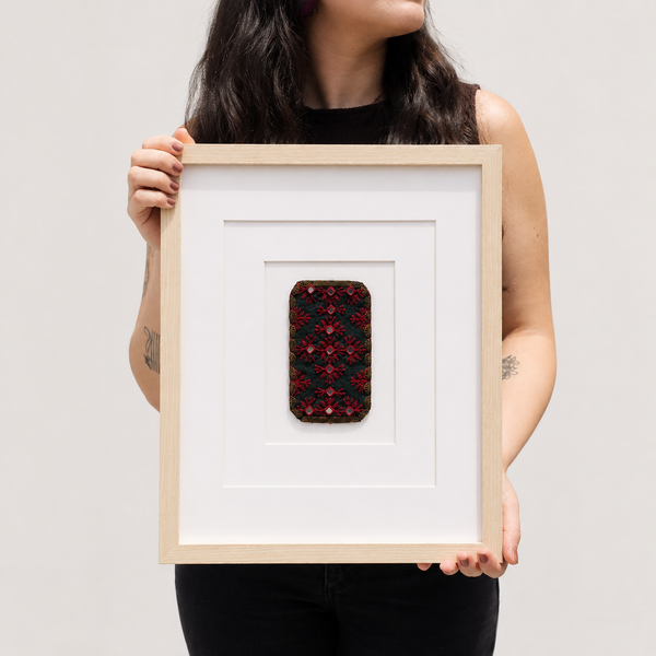 Red & Dark Green Balouchi Embroidery Wall Art