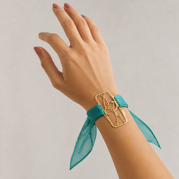 Echoes of Love Brass & Silk Bracelet