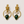 Crown Brass Earrings with Pearls