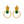Circle Golden Crown Brass Earrings with Gems