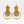 Circle Golden Crown Brass Earrings with Pahlavi Coins