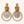 Circle Golden Crown Brass Earrings with Pahlavi Coins