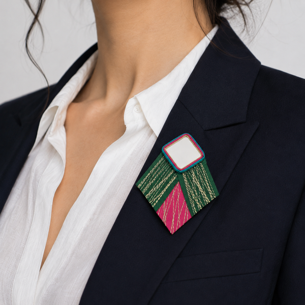 Diamond Jet Masouleh Brooch