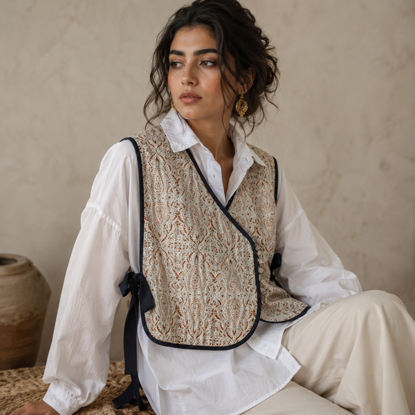 Botteh Reversable Qalamkari Quilted Vest