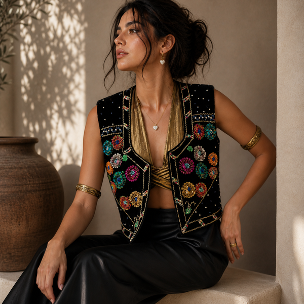Blooms of Beauty Hand Beaded Vest