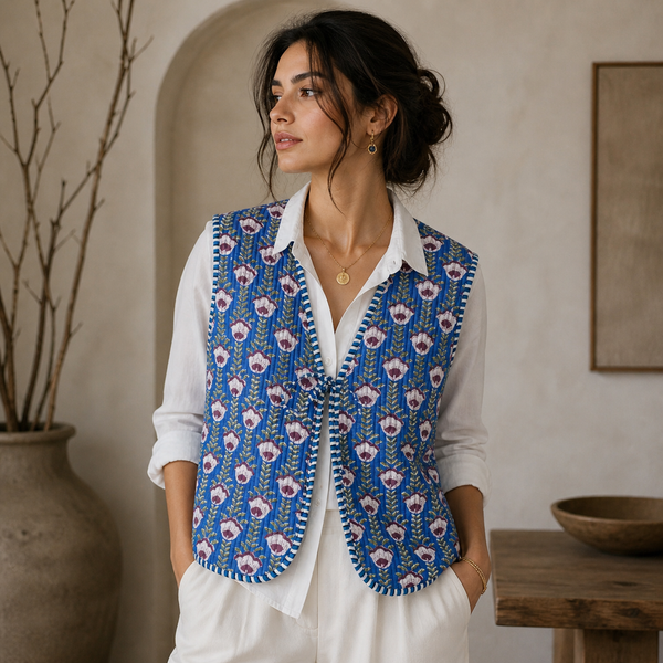 Sky Quilted Vest