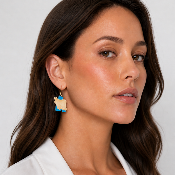 Asymmetrical Hook Dangle Vatan Brass Earrings