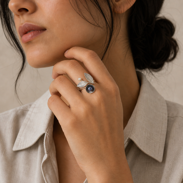 Pearl Blossom Silver Ring