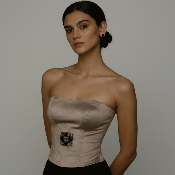 Gray Diba Velvet Corset