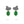 Silver Fig Leaf Earrings with Green Agate