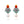 Silver Folk Art Statement Earrings with Agate & Pearl