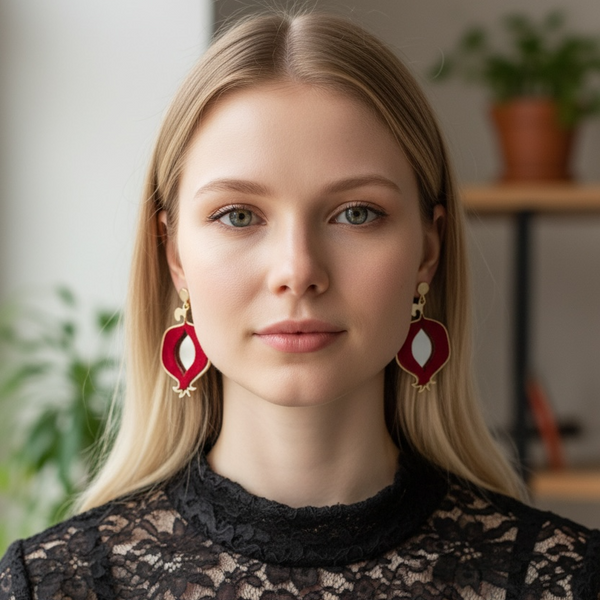 Anar Ayneii Velvet & Mirror Earrings