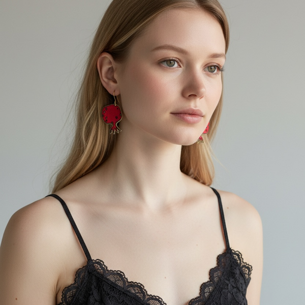 Anar Derakhti Velvet Earrings