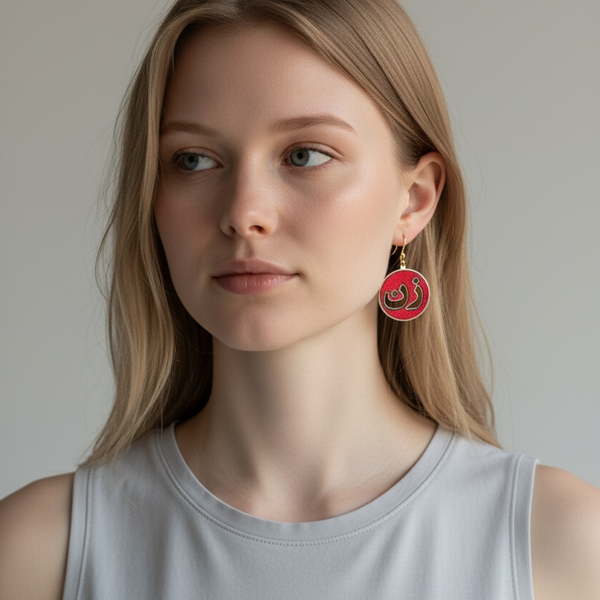 "Zan" Round Velvet Earrings