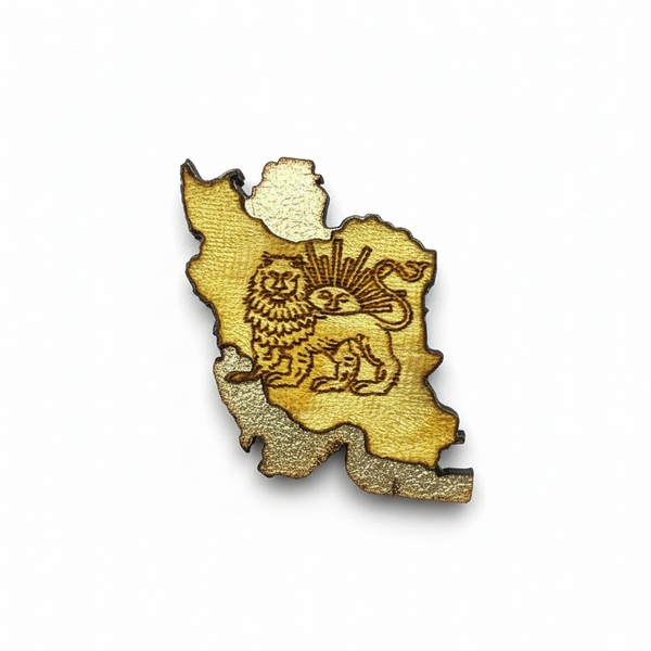 Velvet Iran Pin with Lion & Sun